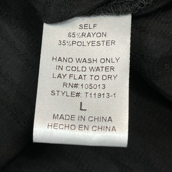 Savanna Jane Top Womens Large Black Embroidered Boho Floral Bell Sleeve - Picture 10 of 10